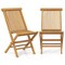 Set of 2 Space-Saving Outdoor Folding Teak Wood Chair with Breathable Slatted Seat and High Back
